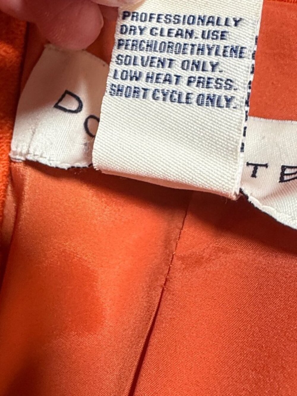 Doncaster Orange Wool Blend Jacket Size 12 Two Button Patch Pockets - Picture 11 of 11